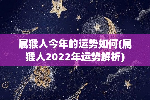 属猴人今年的运势如何(属猴人2022年运势解析)