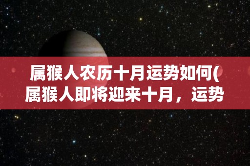 属猴人农历十月运势如何(属猴人即将迎来十月，运势如何？50字以内的标题：重磅预测！猴年十月属猴人运势如何？)