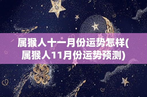 属猴人十一月份运势怎样(属猴人11月份运势预测)