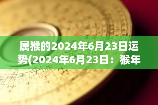 属猴的2024年6月23日运势(2024年6月23日：猴年运势如何？)