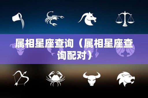 属相星座查询（属相星座查询配对）