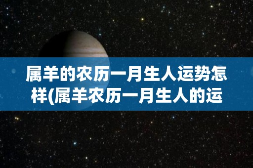 属羊的农历一月生人运势怎样(属羊农历一月生人的运势解析)