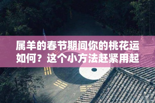 属羊的春节期间你的桃花运如何？这个小方法赶紧用起来？（属羊的桃花运怎么样）