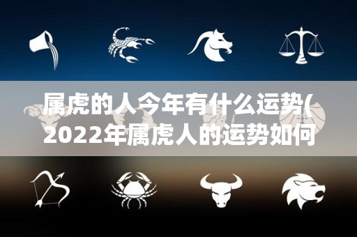 属虎的人今年有什么运势(2022年属虎人的运势如何？)