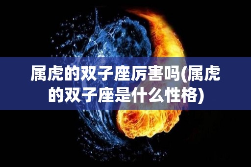 属虎的双子座厉害吗(属虎的双子座是什么性格)
