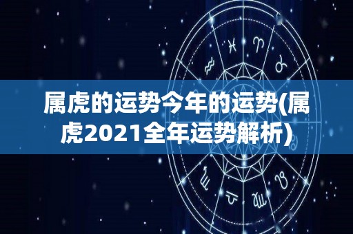 属虎的运势今年的运势(属虎2021全年运势解析)