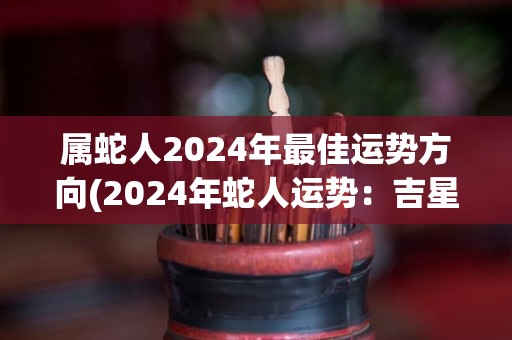 属蛇人2024年最佳运势方向(2024年蛇人运势：吉星高照，财运亨通)