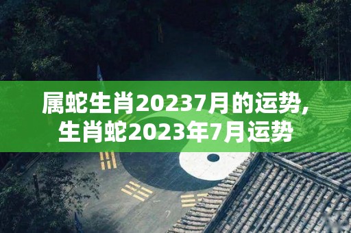 属蛇生肖20237月的运势,生肖蛇2023年7月运势