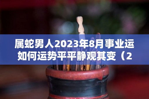 属蛇男人2023年8月事业运如何运势平平静观其变（2023属蛇男人的运势和财运）