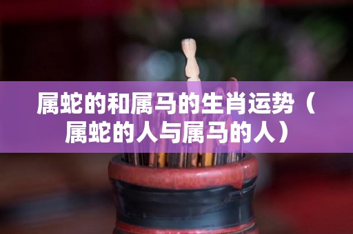 属蛇的和属马的生肖运势（属蛇的人与属马的人）