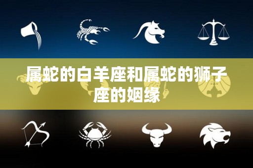 属蛇的白羊座和属蛇的狮子座的姻缘