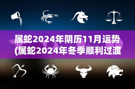 属蛇2024年阴历11月运势(属蛇2024年冬季顺利过渡，财运亨通)