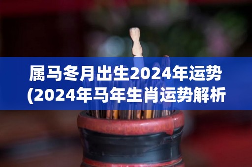 属马冬月出生2024年运势(2024年马年生肖运势解析)