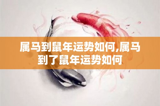 属马到鼠年运势如何,属马到了鼠年运势如何