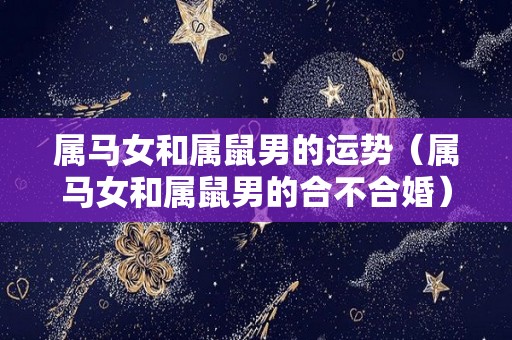 属马女和属鼠男的运势（属马女和属鼠男的合不合婚）