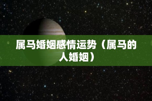 属马婚姻感情运势（属马的人婚姻）