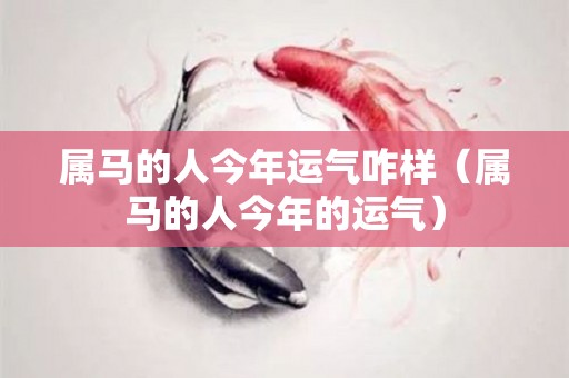 属马的人今年运气咋样（属马的人今年的运气）