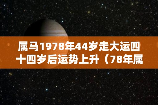 属马1978年44岁走大运四十四岁后运势上升（78年属马44岁财运会怎样?）