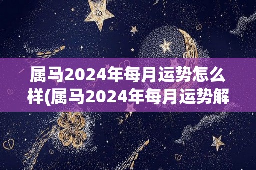 属马2024年每月运势怎么样(属马2024年每月运势解析)