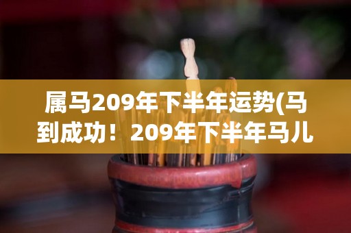 属马209年下半年运势(马到成功！209年下半年马儿运势旺旺！)