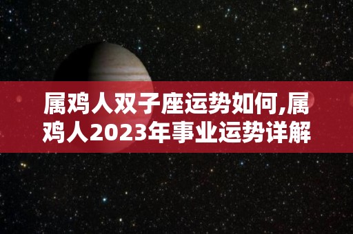 属鸡人双子座运势如何,属鸡人2023年事业运势详解，双子座如鱼得水，有如鱼得水