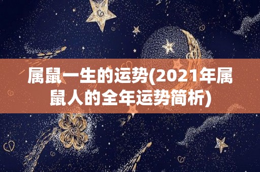 属鼠一生的运势(2021年属鼠人的全年运势简析)