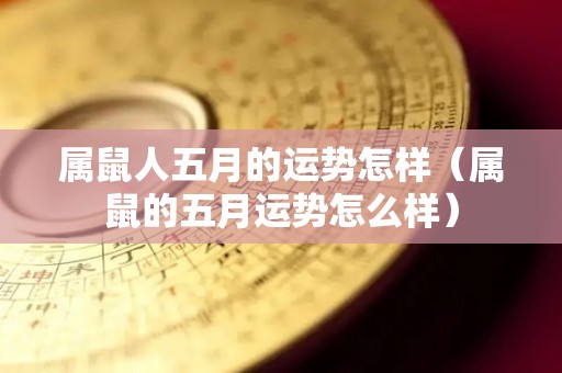 属鼠人五月的运势怎样（属鼠的五月运势怎么样）
