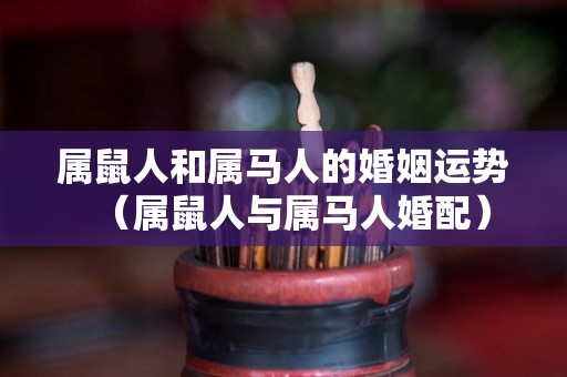 属鼠人和属马人的婚姻运势（属鼠人与属马人婚配）