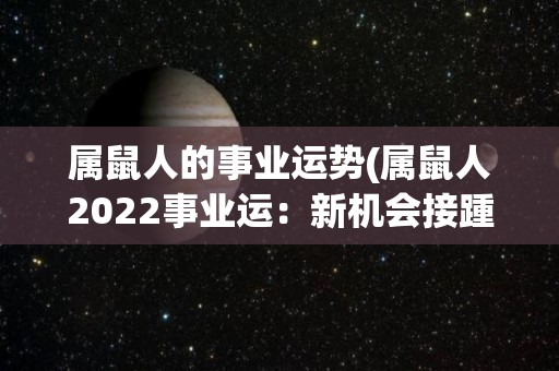 属鼠人的事业运势(属鼠人2022事业运：新机会接踵而至)