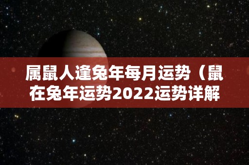 属鼠人逢兔年每月运势（鼠在兔年运势2022运势详解）