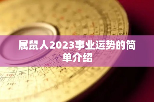 属鼠人2023事业运势的简单介绍
