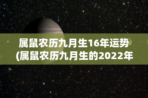 属鼠农历九月生16年运势(属鼠农历九月生的2022年运势预测)