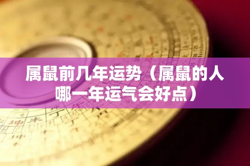 属鼠前几年运势（属鼠的人哪一年运气会好点）