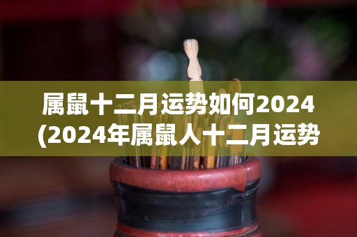 属鼠十二月运势如何2024(2024年属鼠人十二月运势解读)