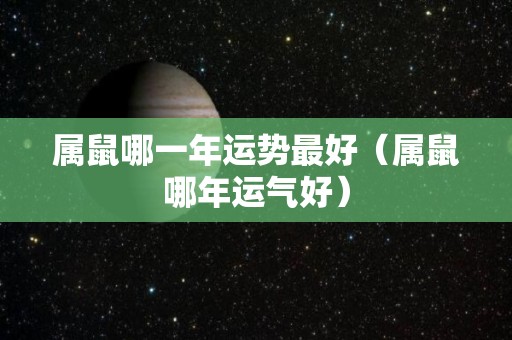 属鼠哪一年运势最好（属鼠哪年运气好）