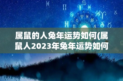 属鼠的人兔年运势如何(属鼠人2023年兔年运势如何？)