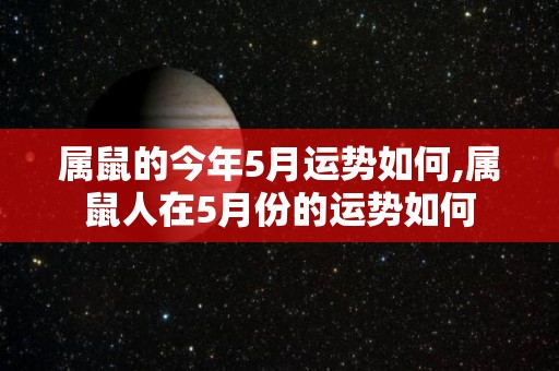 属鼠的今年5月运势如何,属鼠人在5月份的运势如何