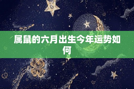 属鼠的六月出生今年运势如何