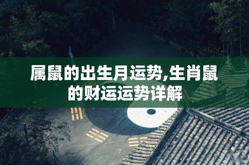 属鼠的出生月运势,生肖鼠的财运运势详解