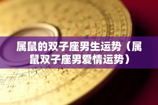 属鼠的双子座男生运势（属鼠双子座男爱情运势）