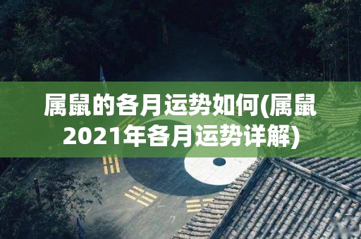 属鼠的各月运势如何(属鼠2021年各月运势详解)