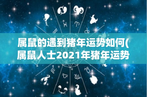 属鼠的遇到猪年运势如何(属鼠人士2021年猪年运势如何？)