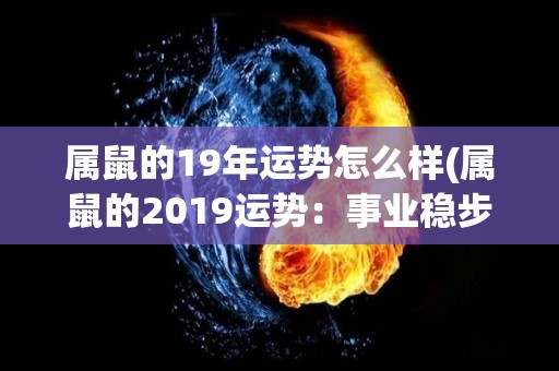 属鼠的19年运势怎么样(属鼠的2019运势：事业稳步上升，健康需注意。)