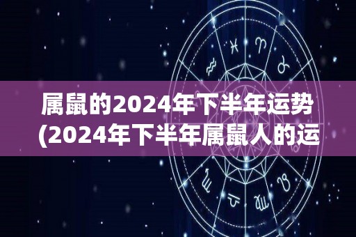 属鼠的2024年下半年运势(2024年下半年属鼠人的运势大揭秘)