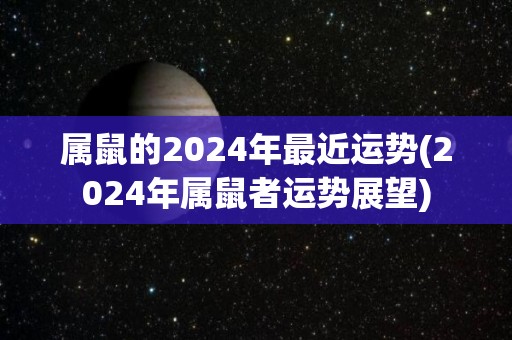 属鼠的2024年最近运势(2024年属鼠者运势展望)