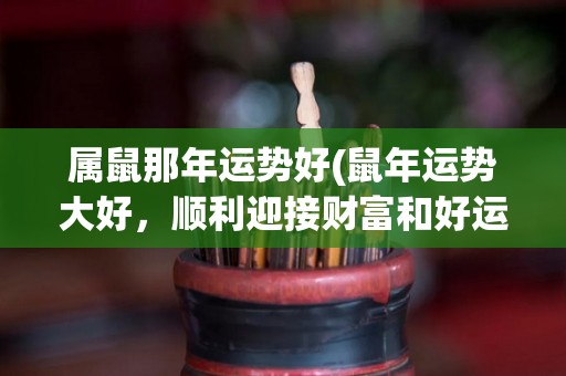 属鼠那年运势好(鼠年运势大好，顺利迎接财富和好运！)