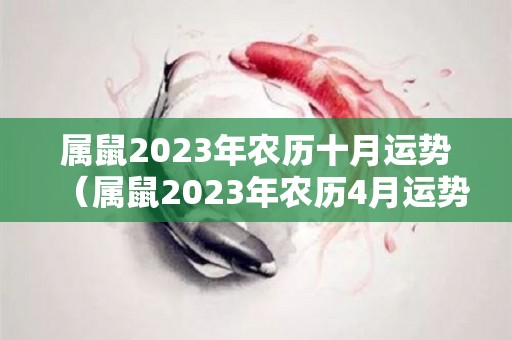 属鼠2023年农历十月运势（属鼠2023年农历4月运势）