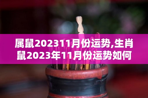属鼠202311月份运势,生肖鼠2023年11月份运势如何