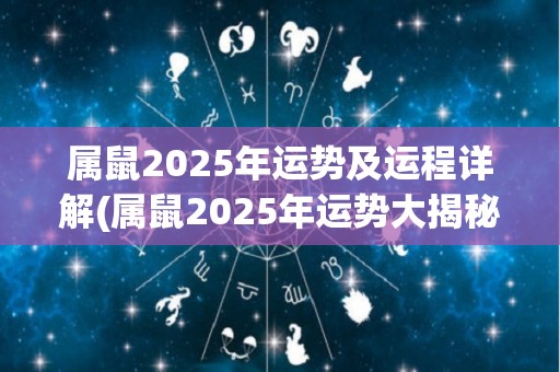 属鼠2025年运势及运程详解(属鼠2025年运势大揭秘)