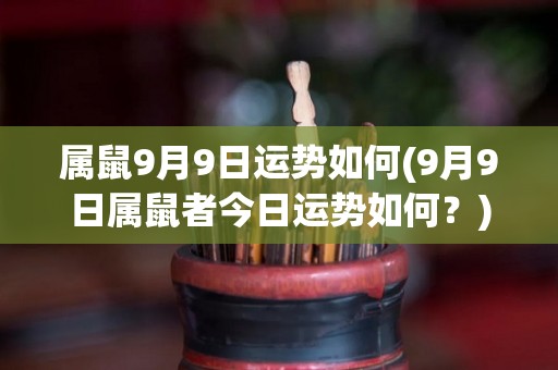 属鼠9月9日运势如何(9月9日属鼠者今日运势如何？)